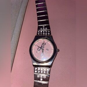 Pink Dial Sterling Silver Watch
